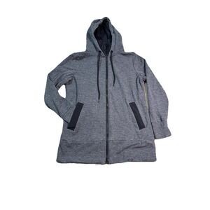Athleta Victory Womens‎ Long Primaloft Hoodie Gray Black Jacket Size M